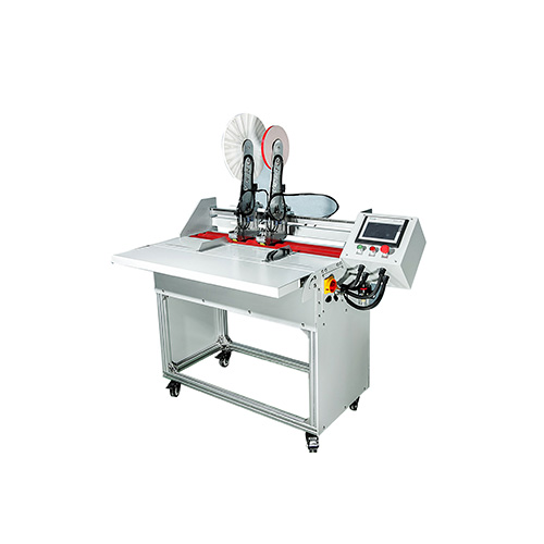 Perfect machine for small scale work semi auto tear tape applicator machine With an adjustable feeding table
