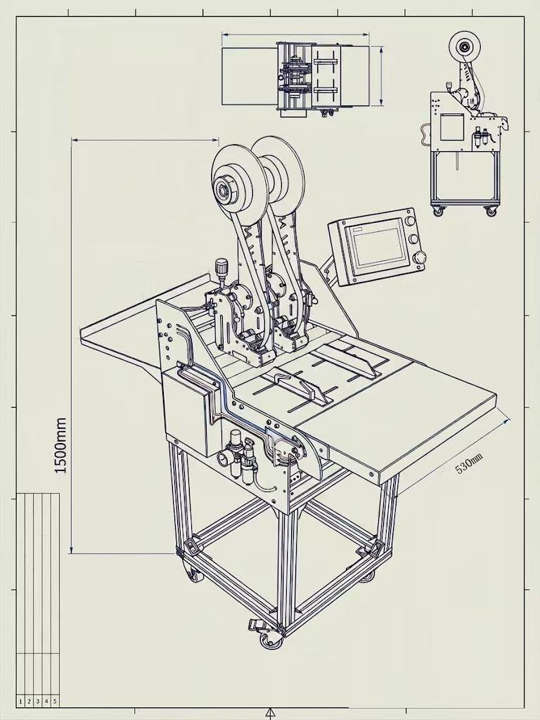 DMHA-520 Double Sided Tape Applicator Machine with Support DMHA-520 Double Sided Tape Applicator Machine with Support